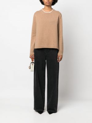 Dzianinowy sweter Semicouture brązowy