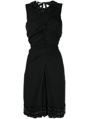 Obleka brez rokavov z biseri Prada Pre-owned črna