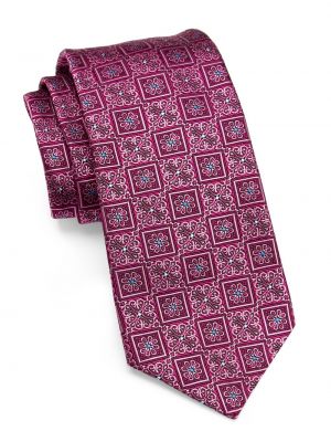 Шелковый галстук с абстрактным узором Kiton розовый