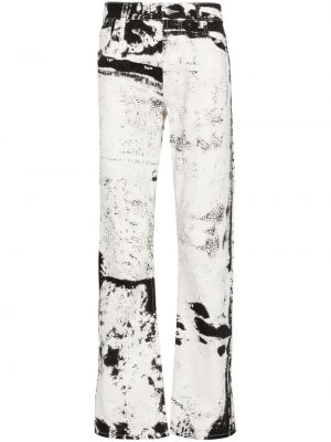 Džínsy s rovným strihom s potlačou s abstraktným vzorom Alexander Mcqueen