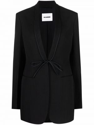 Blonder snøring lang blazer Jil Sander svart