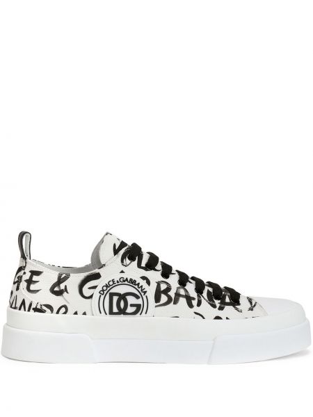 Dolce & Gabbana zapatillas bajas con logo estampado - Blanco Dolce & Gabbana