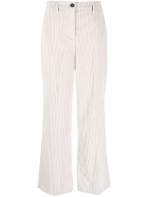 Białe proste spodnie sztruksowe Lorena Antoniazzi