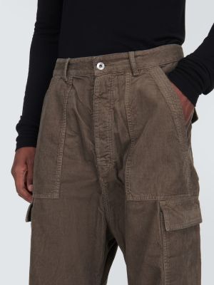 Spodnie cargo bawełniane Drkshdw By Rick Owens brązowe