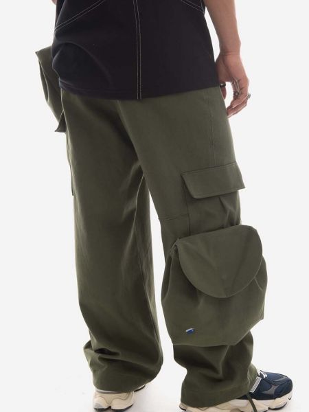 Bavlněné cargo kalhoty Ader Error zelené