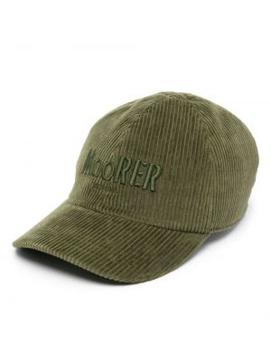 Cappello con visiera ricamato di velluto a coste Moorer verde