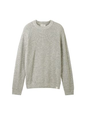 Меланжов пуловер Tom Tailor бежово