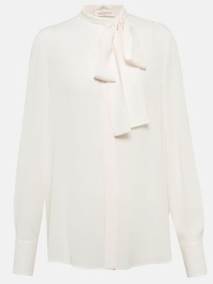 Копринена риза Valentino бяло