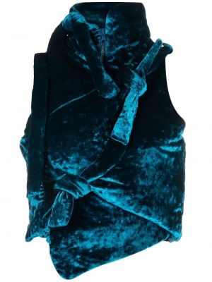 Žametni top iz rebrastega žameta Ottolinger modra