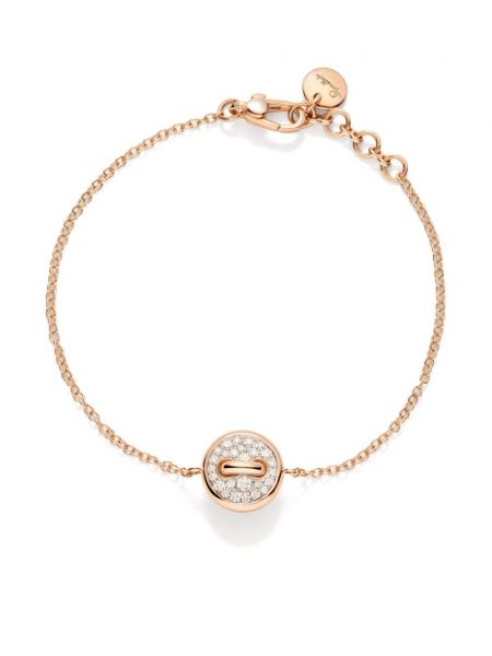 Rozā zelta punktotas rokassprādze ar pērļu Pomellato