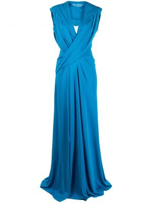 Abendkleid mit kapuze mit drapierungen Alberta Ferretti blau