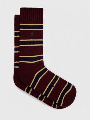 Вълнени чорапи Polo Ralph Lauren винено червено