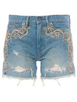 Shorts di jeans ricamati Maison Mihara Yasuhiro blu
