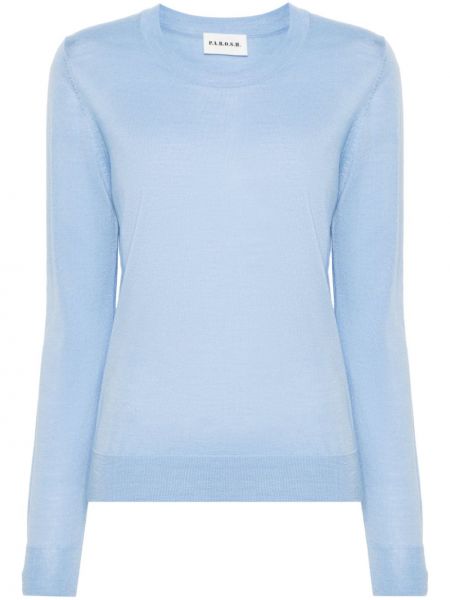 Копринен вълнен пуловер P.a.r.o.s.h. синьо