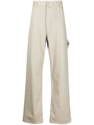 Pantalon brodé en coton Moncler beige
