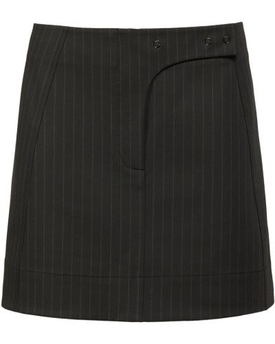 Pruhované viskózové mini sukně Ganni černé