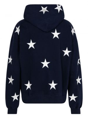 Raštuotas medvilninis džemperis su gobtuvu su žvaigždės raštu Unknown Uk mėlyna