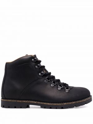 Кружевные кожаные ботинки на шнуровке Birkenstock, черные