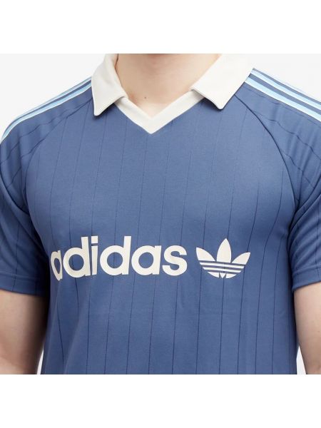Трикотажная футболка в полоску Adidas синяя