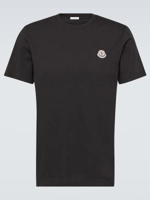 Памучна риза от джърси Moncler черно