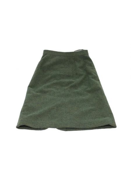 Falda de lana Chanel Vintage verde