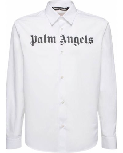 Bavlněná košile s potiskem Palm Angels bílá