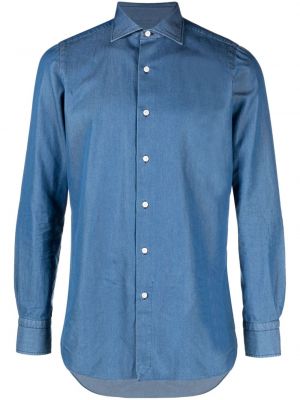 Džínová košile Finamore 1925 Napoli modrá