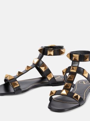 Kožené sandále Valentino Garavani čierna