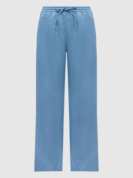 Лляні прямі брюки Asceno блакитні