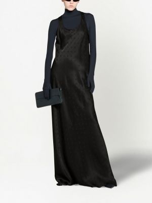 Raštuotas vakarinė suknelė Balenciaga juoda