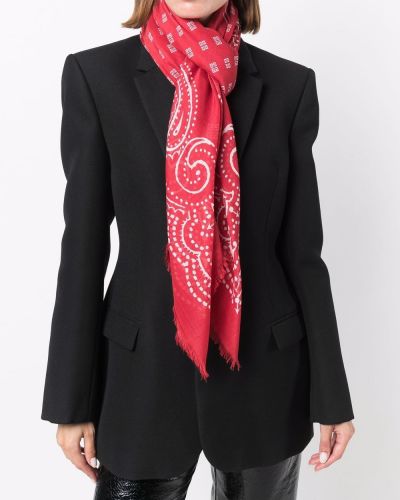 Bufanda de cachemir con estampado con estampado de cachemira Givenchy rojo