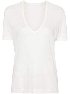 Ľanové tričko Zadig&voltaire biela
