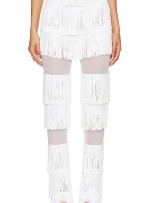 Pantalones con flecos Norma Kamali blanco