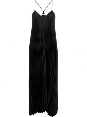 Макси рокля с v-образно деколте Brunello Cucinelli черно