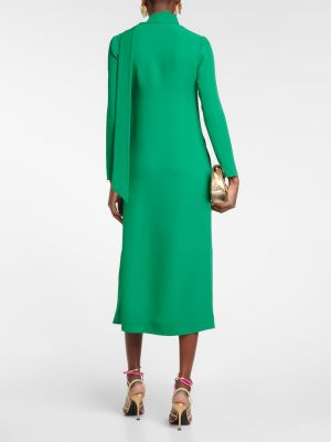 Копринена миди рокля Valentino зелено