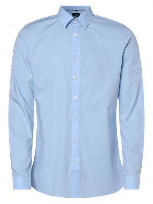 Koszula slim fit bawełniana z długim rękawem Olymp No. Six niebieska