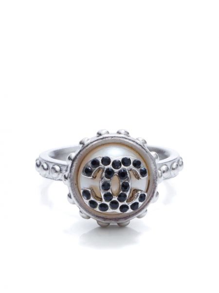 Žiedas su perlais Chanel Pre-owned sidabrinė