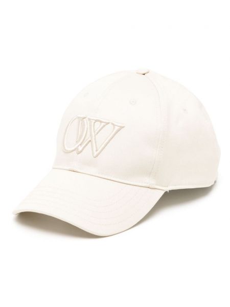 Medvilninis siuvinėtas kepurė su snapeliu Off-white