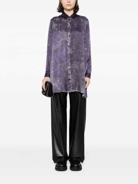 Zīda krekls ar apdruku kamuflāžas Avant Toi violets