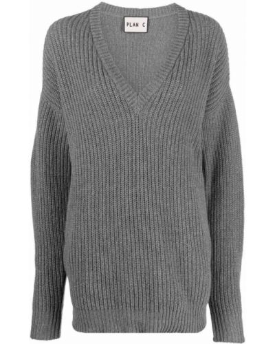 Jersey con escote v de tela jersey Plan C gris