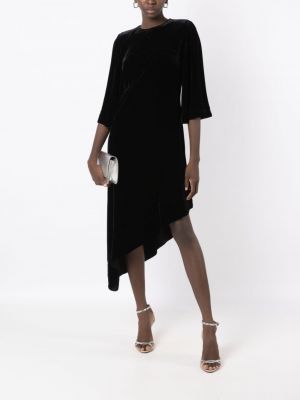 Aksamitna sukienka koktajlowa asymetryczna Nk czarna