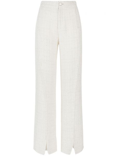 Pantalon à paillettes en tweed Gcds blanc