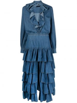 Sukienka długa bawełniana Jacob Cohen niebieska