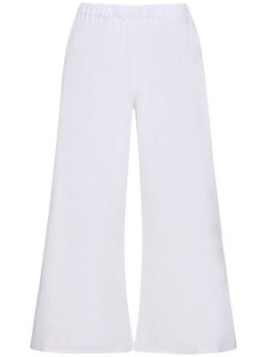 Λινό παντελόνι Reina Olga λευκό