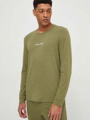 Тениска с дълъг ръкав с принт с дълъг ръкав Calvin Klein Underwear зелено