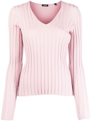 Пуловер с v-образно деколте Aspesi розово