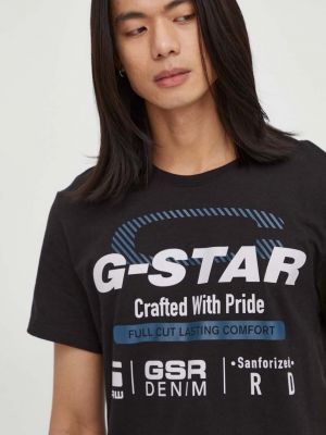 Tricou din bumbac cu stele G-star Raw negru