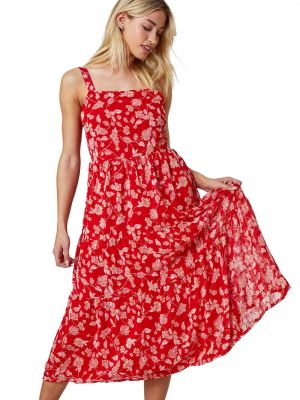 Длинное платье в цветочек с принтом D.u.s.k красное