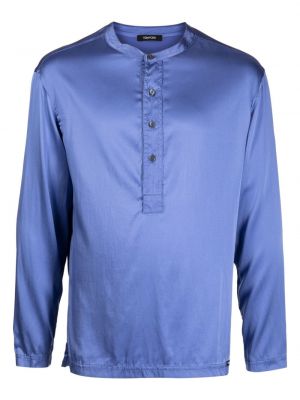Saténová košile Tom Ford modrá