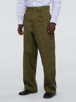 Bombažne kargo hlače Loewe zelena